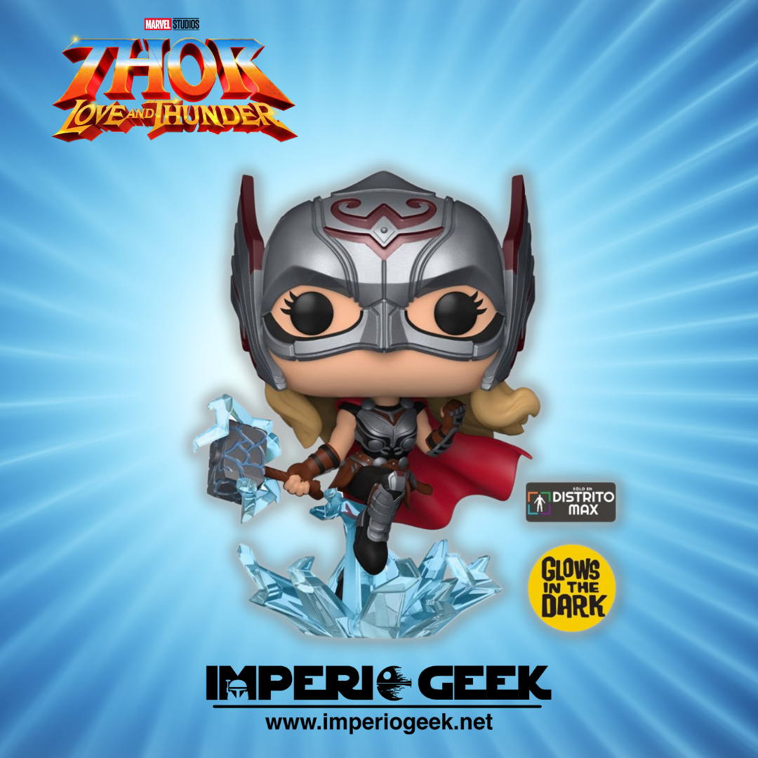 Funko Pop Marvel: Thor Love and Thunder - Mighty Thor Jane Gitd Edición especial
